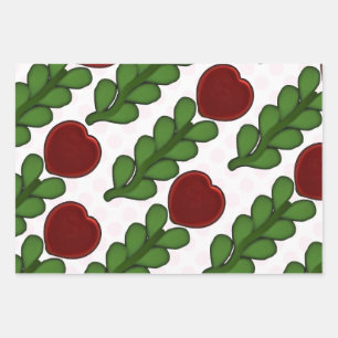 Papel de envolver botánico de flor de corazón radi