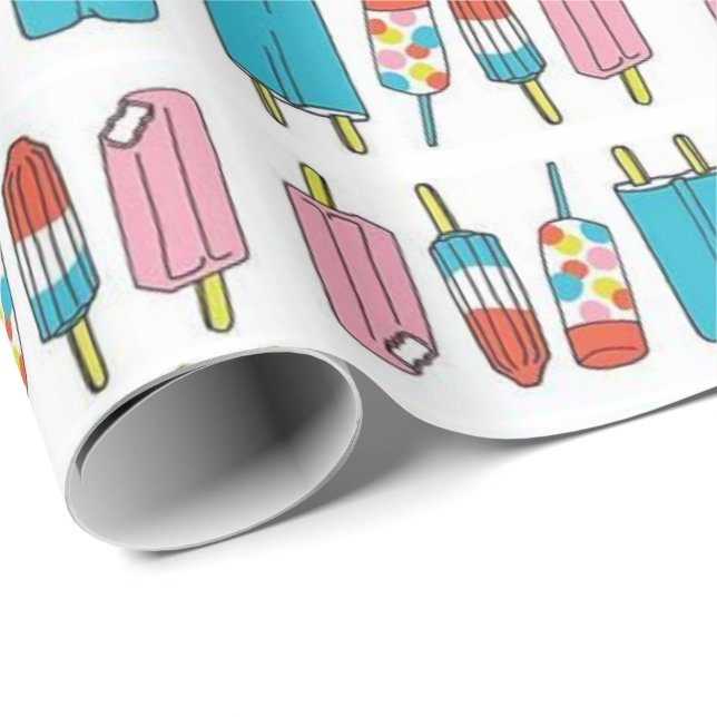 Papel de envolver brillante Popsicles (Esquina del rollo)