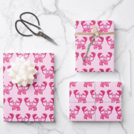 Papel de envolver cangrejos, papel de regalo de vi