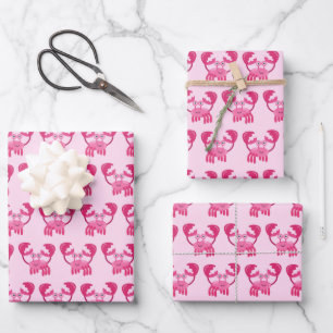 Papel de envolver cangrejos, papel de regalo de vi