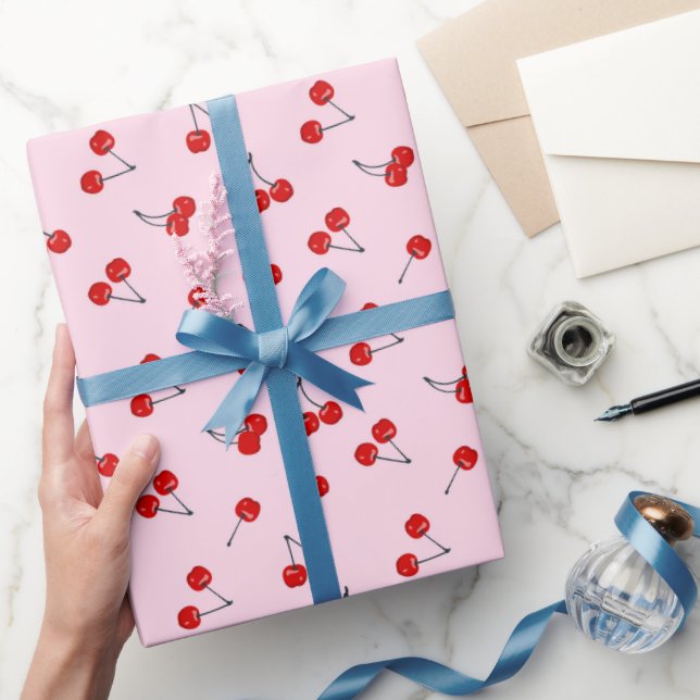 Papel de envolver cerezas, papel de regalo de frut (Regalar)