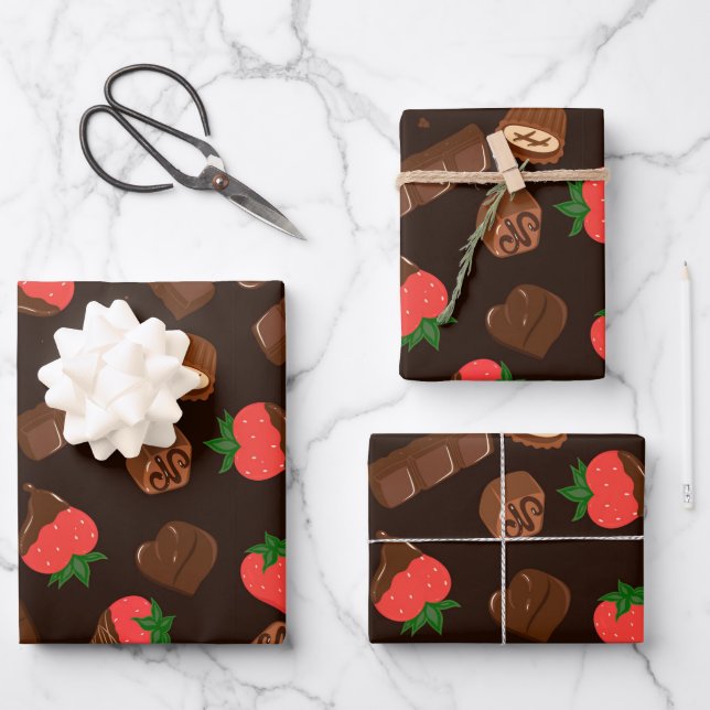Papel de envolver chocolates, papel de regalo para (Anverso)