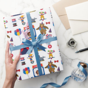 Papel de envolver circo, envoltorio de regalo de c