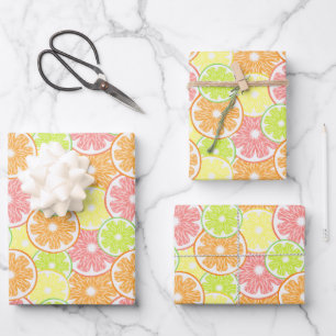 Papel de envolver cítrico, papel de regalo de frut