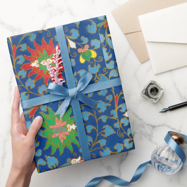 Papel de envolver colado de motivos florales (Regalar)
