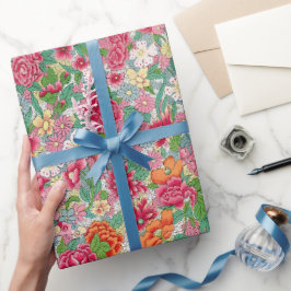 Papel de envolver colado de motivos florales