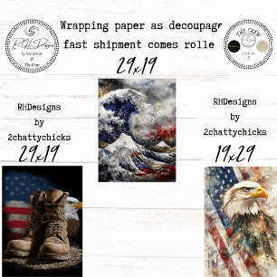 Papel de envolver con decoupage de la bandera esta