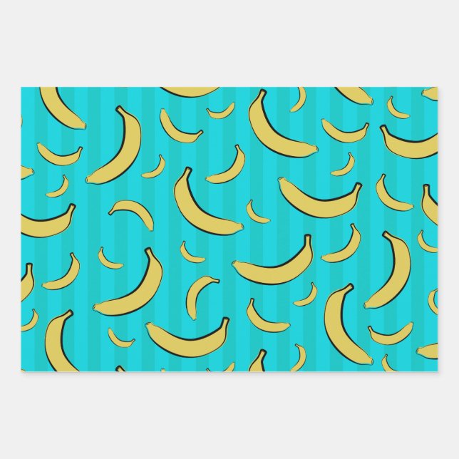 Papel de envolver con estampado de plátano en hoja (Anverso)