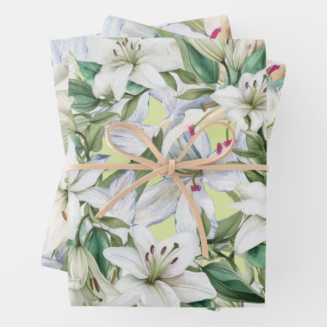 Papel de envolver con flores de lirio (In situ)
