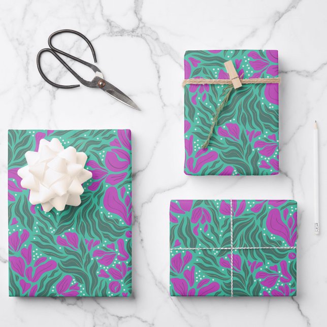 Papel de envolver con flores silvestres - Morado y (Subido por el creador)