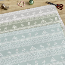 Papel de envolver con patrón de renos nórdicos