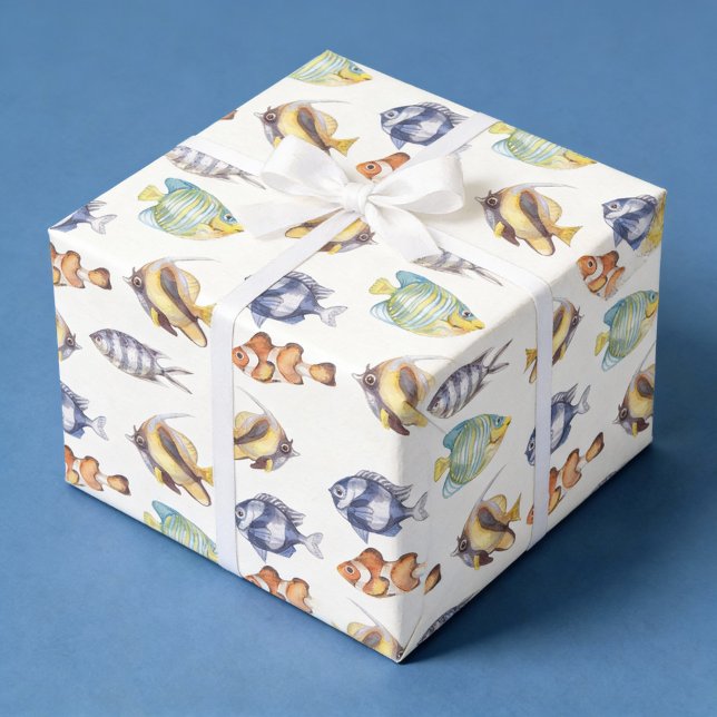 Papel de envolver con peces, papel de regalo de vi (Subido por el creador)