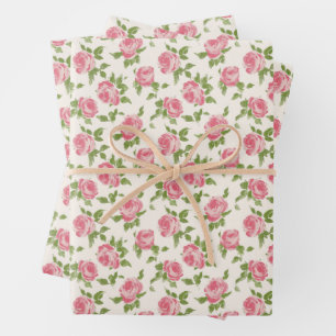 Papel de envolver con rosas rosadas