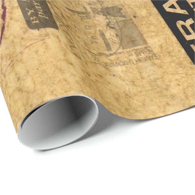 Papel de envolver con sello de retro (Esquina del rollo)