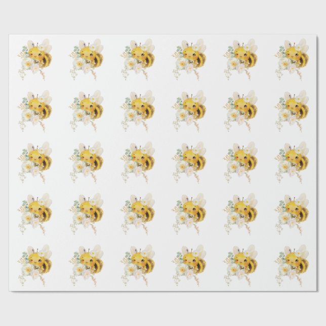 Papel de envolver de abejas florales (Costura)