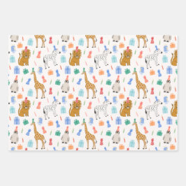 Papel de envolver de animales fiestas