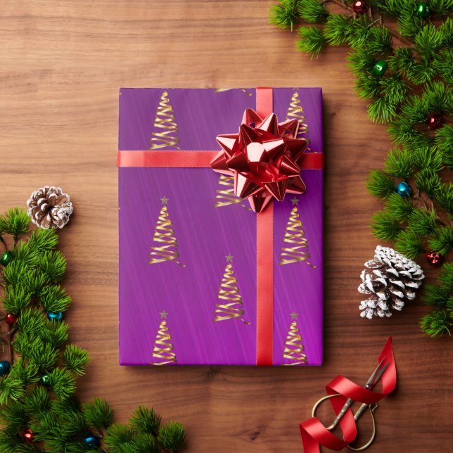 Papel de envolver de árbol de Navidad con estilo d (Regalo de vacaciones)