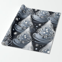 Papel de envolver de árbol de Navidad plateado