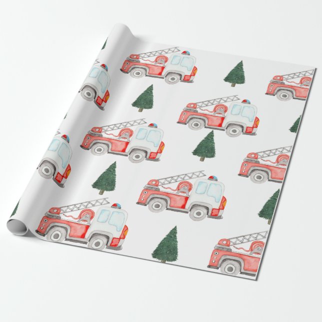 Papel de envolver de árboles de Navidad y de bombe (Desenrollado)