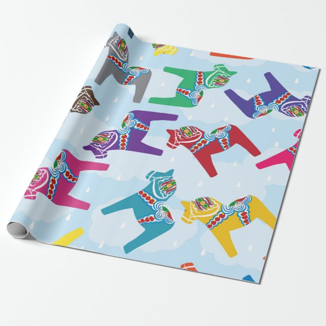 Papel de envolver de CABALLO DALA ESCÁNDINO (Desenrollado)