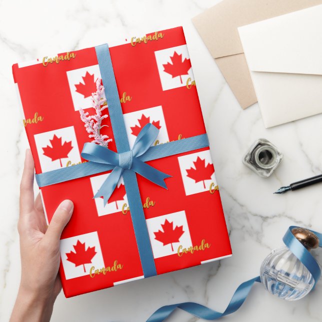Papel de envolver de Canadá, rojo, patriotas de ba (Regalar)