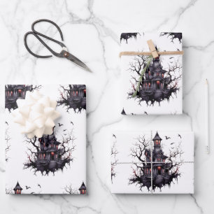Papel de envolver de casa embrujado personalizado