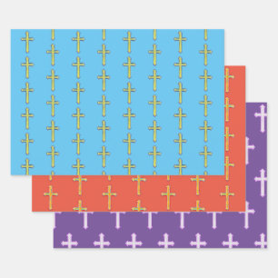 Papel de envolver de colores cruzados por la fe