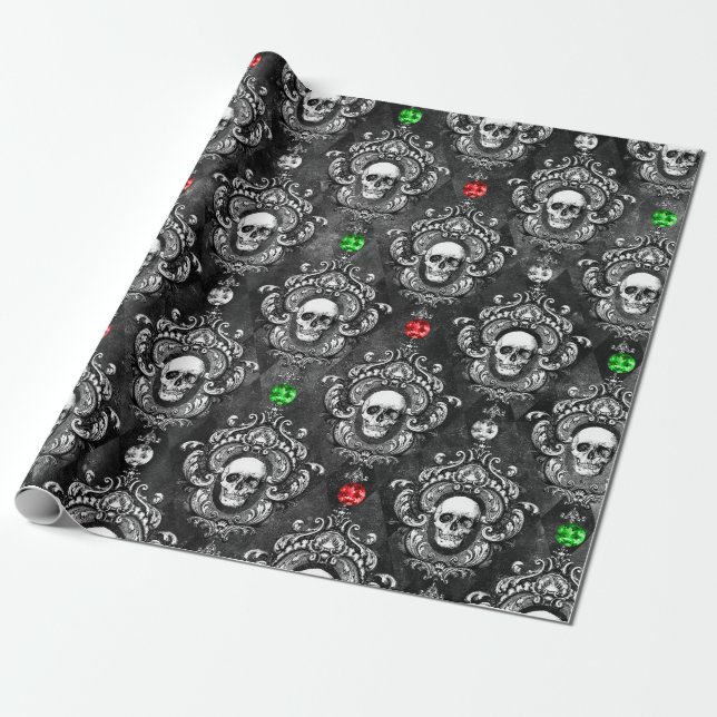 Papel de envolver de cráneo festivo (Desenrollado)