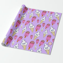 Papel de envolver de crema de hielo Kawaii Popsicl