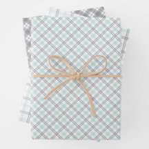 Papel de envolver de cuadros verde menta y gris