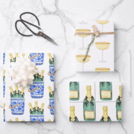 Papel de envolver de cubo de agua Chinoiserie acua