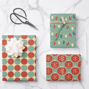 Papel de envolver de época de los retro Navidades