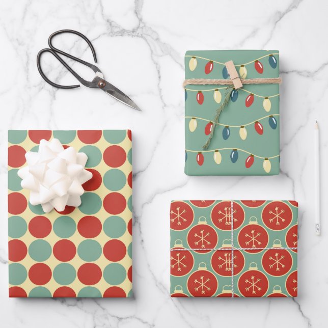 Papel de envolver de época de los retro Navidades  (Anverso)