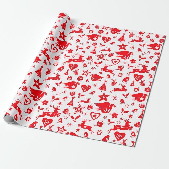 Papel de envolver de escáner de renos rojos para N (Desenrollado)