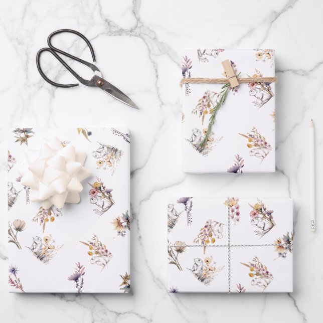 Papel de envolver de flor silvestre Prairie Dog (Anverso)