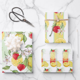 Papel de envolver de fresa y limón
