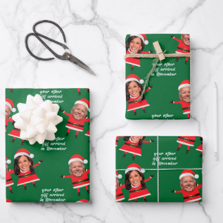 Papel de envolver de Harris Biden divertida Santa
