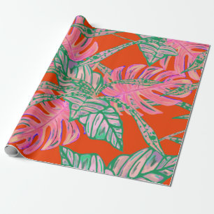 Papel de envolver de hojas de palma y coleus