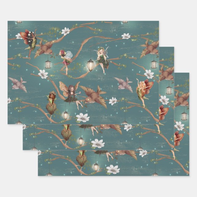 Papel de envolver de hojas planas conjunto de 3 (Set)