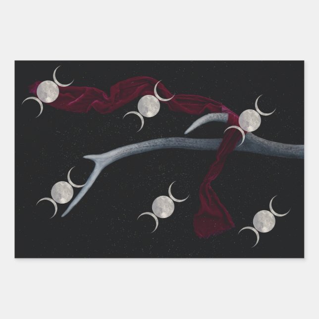 Papel de envolver de la triple luna de Witchy Wood (Anverso)
