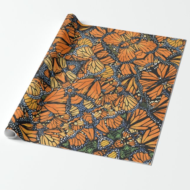Papel de envolver de mariposas monarca (Desenrollado)