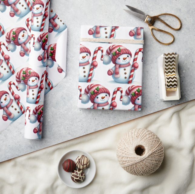 Papel de envolver de muñecos de nieve de vacacione (Artesanía)