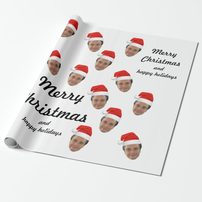 Papel de envolver de Navidades de cara personaliza (Desenrollado)