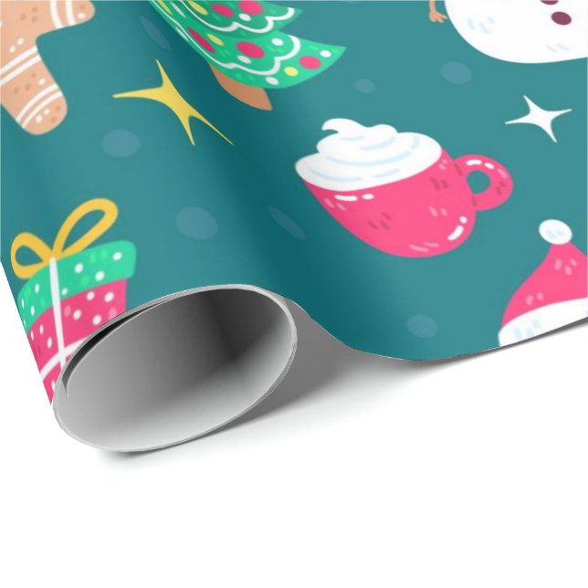 Papel de envolver de navidades Santa y amigos (Esquina del rollo)