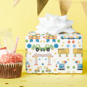Papel de envolver de regalo con temas de construcc