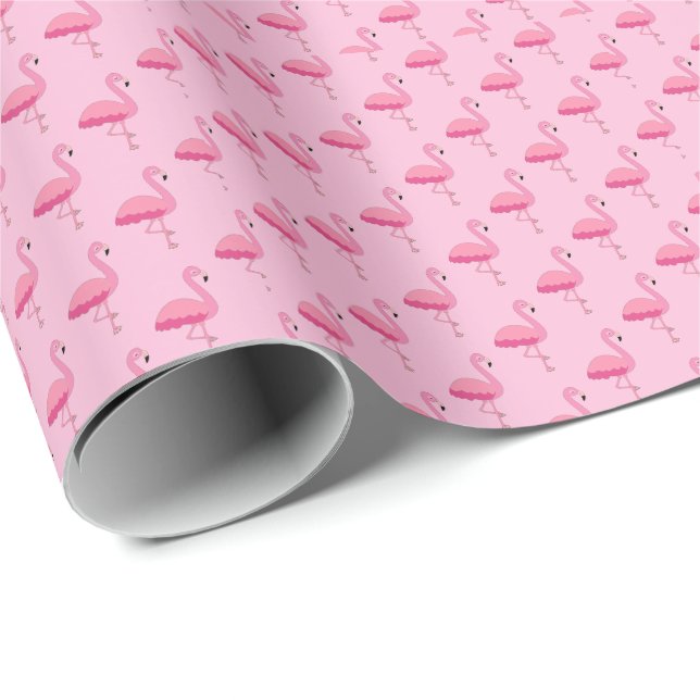 Papel de envolver de regalo de flamenco rosado tro (Esquina del rollo)