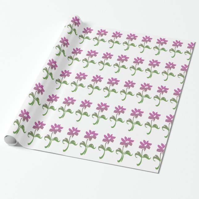 Papel de envolver de regalo de jardín de flores ro (Desenrollado)