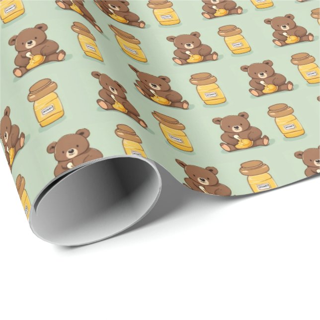 Papel de envolver de regalo de miel de bebé (Esquina del rollo)
