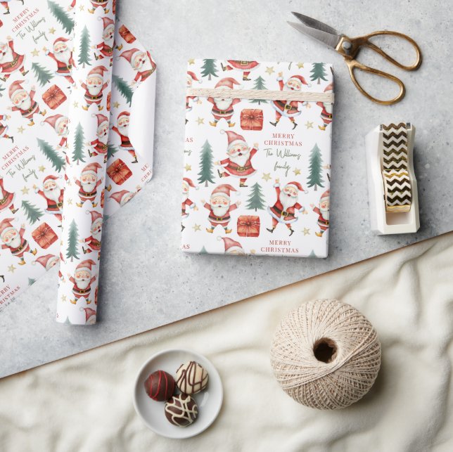 Papel de envolver de regalo de nombre navideño de  (Artesanía)