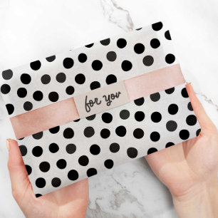 Papel de envolver de regalo de puntos de polka gri